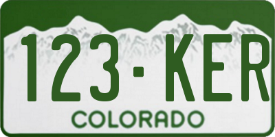 CO license plate 123KER