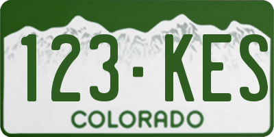 CO license plate 123KES