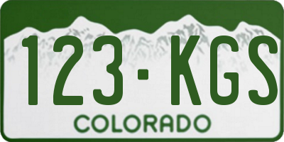 CO license plate 123KGS