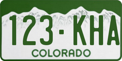 CO license plate 123KHA