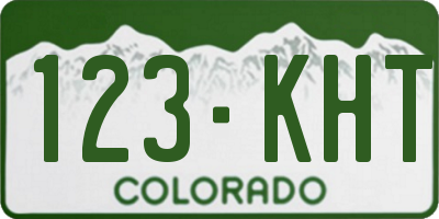 CO license plate 123KHT