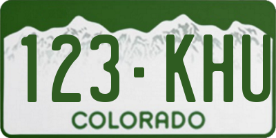 CO license plate 123KHU