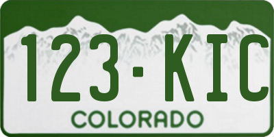 CO license plate 123KIC