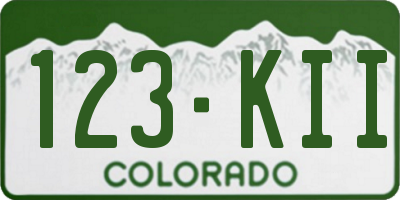 CO license plate 123KII