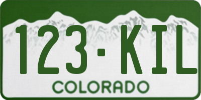 CO license plate 123KIL
