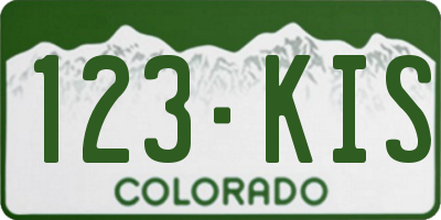 CO license plate 123KIS