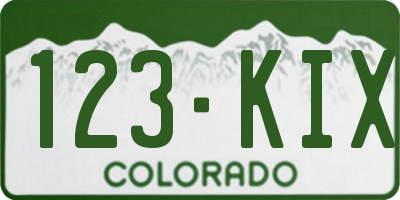 CO license plate 123KIX