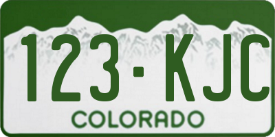 CO license plate 123KJC