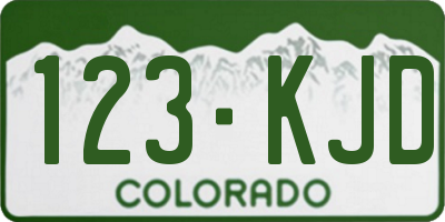CO license plate 123KJD