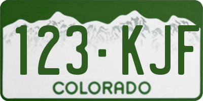CO license plate 123KJF