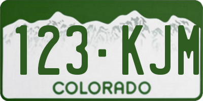 CO license plate 123KJM
