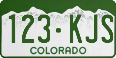 CO license plate 123KJS