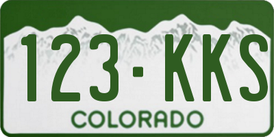 CO license plate 123KKS