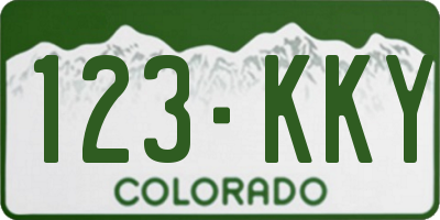 CO license plate 123KKY