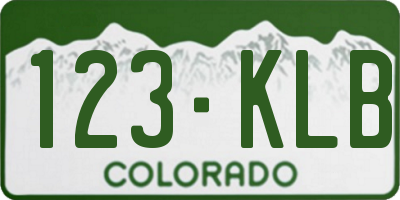 CO license plate 123KLB