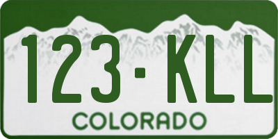 CO license plate 123KLL