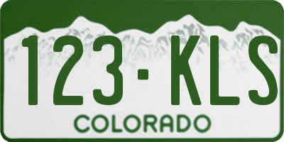 CO license plate 123KLS