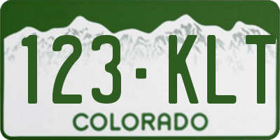 CO license plate 123KLT