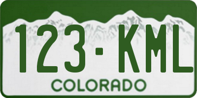 CO license plate 123KML
