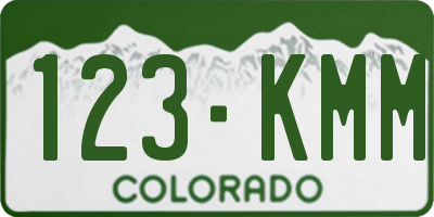 CO license plate 123KMM