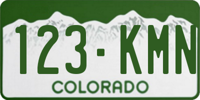 CO license plate 123KMN