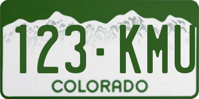 CO license plate 123KMU