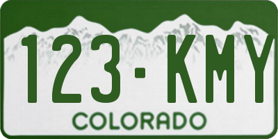 CO license plate 123KMY