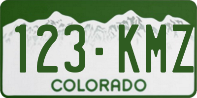 CO license plate 123KMZ