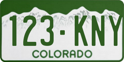 CO license plate 123KNY