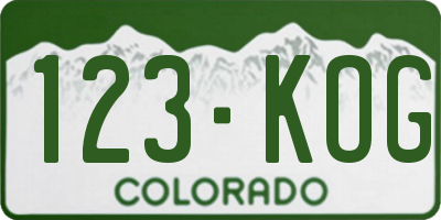 CO license plate 123KOG