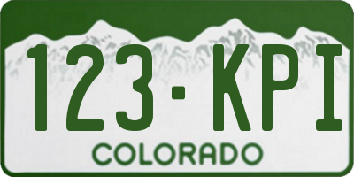 CO license plate 123KPI