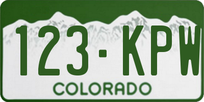 CO license plate 123KPW