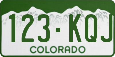 CO license plate 123KQJ