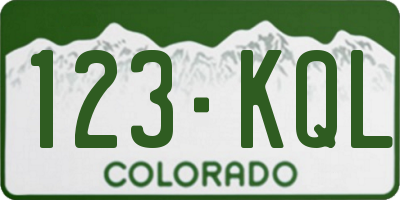 CO license plate 123KQL