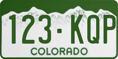 CO license plate 123KQP