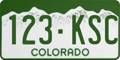CO license plate 123KSC