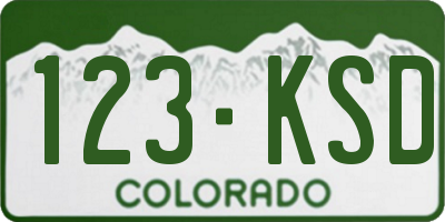 CO license plate 123KSD