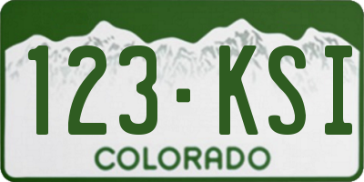 CO license plate 123KSI