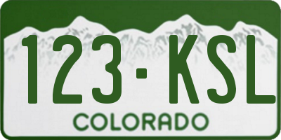 CO license plate 123KSL