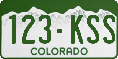 CO license plate 123KSS