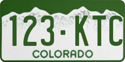 CO license plate 123KTC