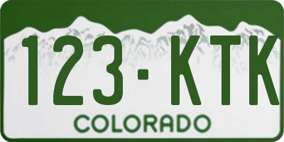CO license plate 123KTK