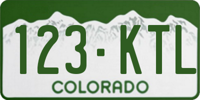 CO license plate 123KTL