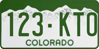 CO license plate 123KTO