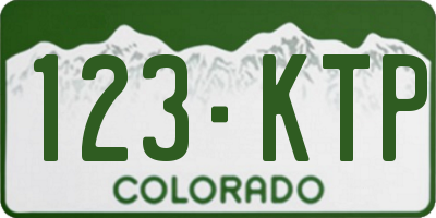 CO license plate 123KTP