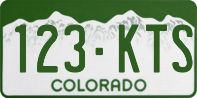 CO license plate 123KTS