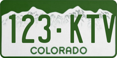 CO license plate 123KTV