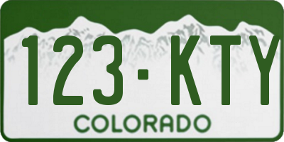CO license plate 123KTY
