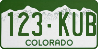 CO license plate 123KUB