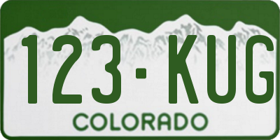 CO license plate 123KUG